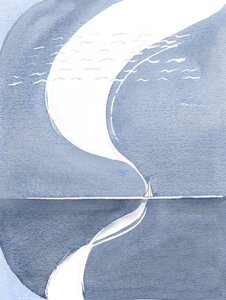 Han lärde mig, utan ord, att Gud utgöt sin Ande över Maria, från himlen, 2000 (w/c på papper) av Elizabeth Wang