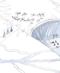 Himlen hittas av de som följer vägen till floden av levande vatten som är Gudomen, 2004 (w/c på papper) av Elizabeth Wang