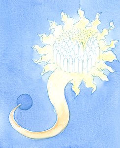 Himlen är som ett ljust Hem långt över jordens mörker; ett upphöjt tillstånd; en gratis gåva som vi inte är värda, 2003 (w/c på papper) av Elizabeth Wang