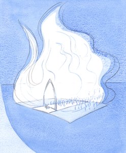 Hur härligt är inte den heliga plats i våra kyrkor, där den heliga mässan bjuds. Hur innerligt bör vi förbereda oss för vårt lovsångsarbete., 2001 (w/c på papper) av Elizabeth Wang