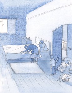 Jag minns att jag stal min vilja och livnärde mig på Kristus för att överleva, för att utföra mina dagliga plikter, 2000 (w/c på papper) av Elizabeth Wang