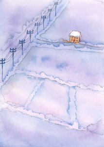I Guds ögon är vårt land ofta som ett ödsligt landskap med bara ett fåtal platser där barn verkligen uppskattas, 2003 (w/c på papper) av Elizabeth Wang