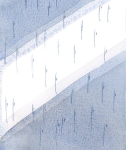 I kvällsljuset ekade varje varelse, svävande på sin rättmätiga plats, och i underbara rörelser, änglarnas ståtliga dans i himlen, 2000 (w/c på papper) av Elizabeth Wang