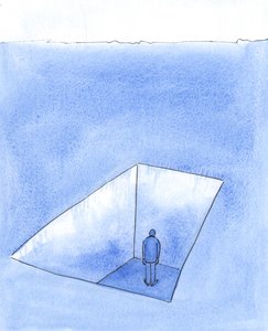 Det kan hända att någon finner sig själv så isolerad och olycklig, genom sina misstag och mycket ångrade beslut, 2004 (w/c på papper) av Elizabeth Wang