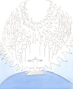 Det är som om himlen har stigit ner till en kyrklig helgedom, 2004 (w/c på papper) av Elizabeth Wang