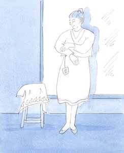 Det är bra att vi njuter av vackra saker och tackar Gud för dem, 2004 (w/c på papper) av Elizabeth Wang