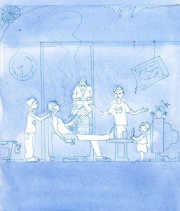 Det är Guds vilja att vi fullgör våra plikter gentemot vår närmaste familj, 2002 (w/c på papper) av Elizabeth Wang