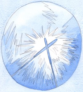 Det är när vi har varit nära Kristus, och så brinner av hans kärlek, som vi kan hoppas på att "sätta eld" på andra själar, 2002 (w/c på papper) av Elizabeth Wang