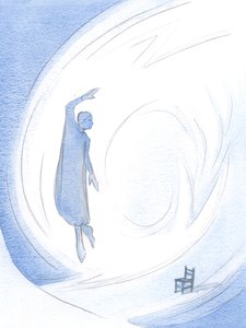 Jesus utgöt sin glädje, lyfte min själ i ovetande bön, i lovprisning av Fadern, 2000 (w/c på papper) av Elizabeth Wang
