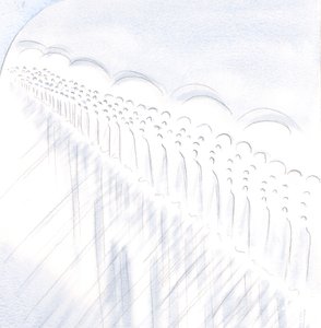 Min glädje svämmar över när Kristus, i nattvarden, förenar min själ med dyrkan av änglar och heliga, 2000 (w/c på papper) av Elizabeth Wang