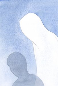 Vår välsignade fru förklarade: "Jag är din moder", och varje persons moder; Hennes kärlek är inte ett speciellt privilegium utan ett faktum., 2001 (w/c på papper) av Elizabeth Wang