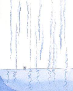 Vår Gud är som en flammande eld. In i det livet och ljuset hoppas vi komma in. Kristus leder oss till den perfektion, 2002 (w/c på papper) av Elizabeth Wang
