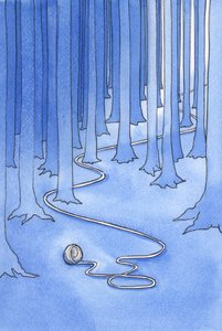 Våra dagliga plikter är som ett gyllene snöre som visar oss Guds vilja och leder oss till himlen, 2001 (w/c på papper) av Elizabeth Wang