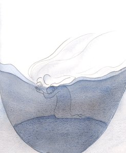 Våra minsta böner välkomnas, hörs och belönas av Gud, som är som en far som smeker sitt älskade barn, 2001 (w/c på papper) av Elizabeth Wang