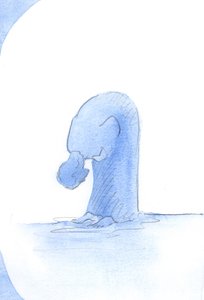 Den helige Franciskus böjde sig till marken och tillbad Kristus och sa: "Åh! När jag tänker på vad Jesus har gjort för mig!", 2002 (w/c på papper) av Elizabeth Wang