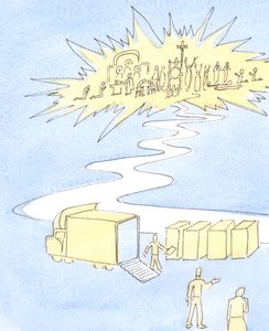 Bara Skriften? Den heliga Skrift är en gåva från Gud, 2004 (w/c på papper) av Elizabeth Wang