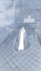 Hon som är ren som Kristus stod bland dessa dominikanerbröder i Oxford som lever för sin son, bundna av sina trefaldiga löften, 2000 (w/c på papper) av Elizabeth Wang