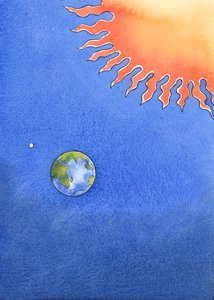 Eftersom Gud har stigit ner från himlen till jorden, för att ödmjuka sig, för att rädda oss, borde vi inte visa respektlöshet genom att missa mässan eller ignorera hans närvaro i det heliga sakramentet., 2004 (w/c på papper) av Elizabeth Wang