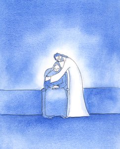 Så god är Kristus, vår Herre, att han visar sin tacksamhet när vi har gjort särskilda ansträngningar för att göra hans vilja, 2003 (w/c på papper) av Elizabeth Wang