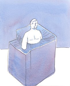 Vissa människor som lever i allvarlig synd söker medvetet njutning genom att skada andra, agerar som vilda djur eller snarare galna djur, 2004 (w/c på papper) av Elizabeth Wang
