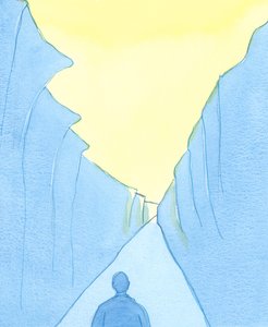 Det kristna livet består av att lita på Kristus, att ge upp synden, att följa hans väg även i mörkret och att gå mot himlens härlighet, 2003 (w/c på papper) av Elizabeth Wang