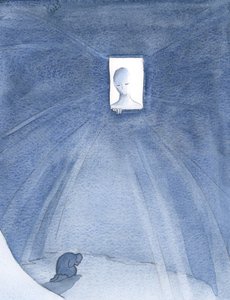 Faderns kärlek till oss är oändlig. Han njuter av att ge oss goda saker: goda nyheter, andlig glädje och Kristus, som uppenbarar honom., 2001 (w/c på papper)