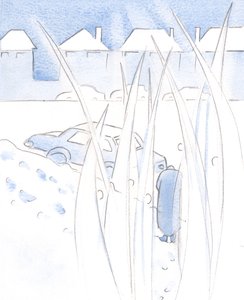 De heliga som tillber Kristus i hans heliga offer, vördar honom i hans sakrament, när han förs till de sjuka., 2000 (w/c på papper) av Elizabeth Wang