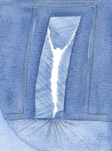 Jesu offer har gjort en levande öppning genom ridån till det Allra Allra, till Guds ljus, så att vi kan komma in i Himlen, 2000 (w/c på papper) av Elizabeth Wang