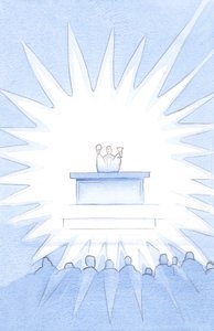 Ju närmare jag är Jesus, desto mer sannerligen är hans enda offer till mitt eget, 2000 (w/c på papper) av Elizabeth Wang