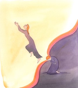 Den inre världen inom själen som vi går in i genom bön är större än det fysiska universum där vi tillfälligt är instängda, 2000 (w/c på papper) av Elizabeth Wang