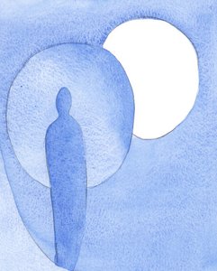 Det minsta skrot av stolthet eller självrättfärdighet hindrar Guds ljus från att strömma in i själen, lika säkert som när solen förmörkas av månen, 2001 (w/c på papper) av Elizabeth Wang