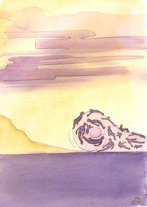 Liturgin är som en enorm havsvåg. Om vi aktivt kastar oss in kan det föra oss till himlens stränder, 2003 (w/c på papper) av Elizabeth Wang