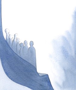 Ju modigare en själ växer och sträcker sig mot Gud, desto närmare Fadern för hon alla som finns i Hennes hjärta!, 2001 (w/c på papper) av Elizabeth Wang