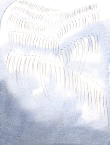 Den som sitter eller knäböjer för Guds rena ära, imiterar verkligen änglarnas arbete och syfte., 2001 (w/c på papper) av Elizabeth Wang