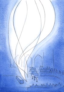 Munkarnas lov är värda Gud och himlen, liksom min när jag vilar i Gud, i och genom Kristus, att tillbedja och erbjuda mig själv, 2003 (w/c på papper) av Elizabeth Wang