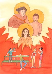 Det finns martyrer för sanningen i alla tider, 2003 (w/c på papper) av Elizabeth Wang