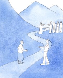 Det finns tillfällen då vi måste "gå till ytterligheter", genom att tro och lära ut allt som Kristus lär oss genom sin kyrka, även när detta gör oss impopulära, 2004 (w/c på papper) av Elizabeth Wang
