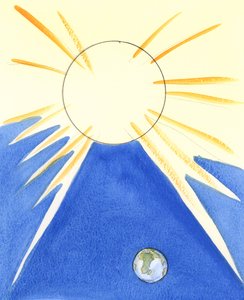 De som vägrar att följa den säkra vägen in i himlen kommer så småningom att försvinna, långt från himlens ljus, i djupet av den mörka avgrunden - genom sitt eget fria, tragiska val, 2003 (w/c på papper) av Elizabeth Wang