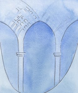 Genom tro och ånger förändrades min själ som från en grotta till en katedral, redo för tillbedjan, 2002 (w/c på papper) av Elizabeth Wang
