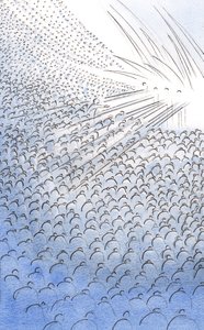 Genom våra böner får skärseldens heliga själar tröst och hjälp och närmar sig himlen, 2000 (w/c på papper) av Elizabeth Wang