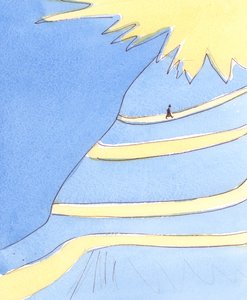 Att följa Kristus är att bestiga det "heliga berget" av helighet som beskrivs i Skrifterna, 2004 (w/c på papper) av Elizabeth Wang