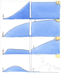 Vi har ett val: att bestiga helighetens berg innan vi dör, och gå genom "ridån" vid döden direkt till himlen, av Guds nåd, 2002 (w/c på papper) av Elizabeth Wang