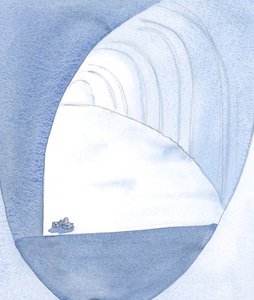 Vilket stort utrymme - så att säga - är själen som har förberetts av Gud. När de personliga behoven är små, kan tusentals komma till skydd., 2001 (w/c på papper) av Elizabeth Wang