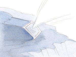 Vilka ståldörrar vissa själar har, utan att erkänna Anden, fångade av sin egen vilja i sina egna kistriken., 2001 (w/c på papper) av Elizabeth Wang