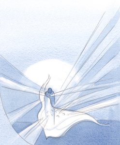 Där synden har blivit förlåten lyser nu en nådens diamant, vackrare än om vi inte hade syndat och omvänt oss., 2001 (w/c på papper) av Elizabeth Wang