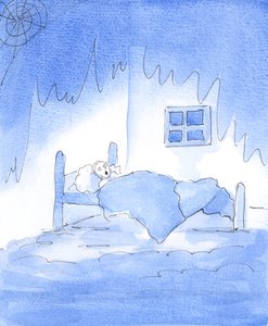 Där människor följer Kristus och försöker göra hans vilja finns det färre sjuka människor som försummas, färre föräldralösa barn som överges, färre svaga människor som marginaliseras och större kärlek till alla kvinnor, barn och män, 2005 (akvarell på papp av Elizabeth Wang