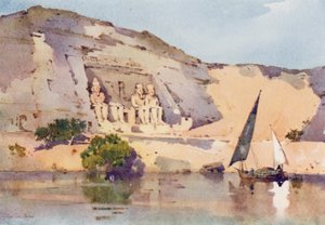 Abu Simbel (färg litho) av Ella Du Cane