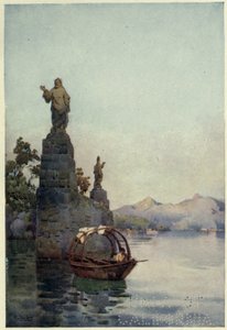 Ingången till Villa Arconati, Lago di Como, Illustration från "De italienska sjöarna" av Richard Bagot av Ella Du Cane