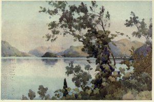 Kväll, Lago di Como, Illustration från "De italienska sjöarna" av Richard Bagot av Ella Du Cane