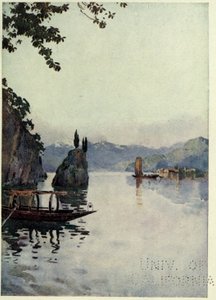 Il Punto di Bellagio, Comosjön, Illustration från "De italienska sjöarna" av Richard Bagot av Ella Du Cane